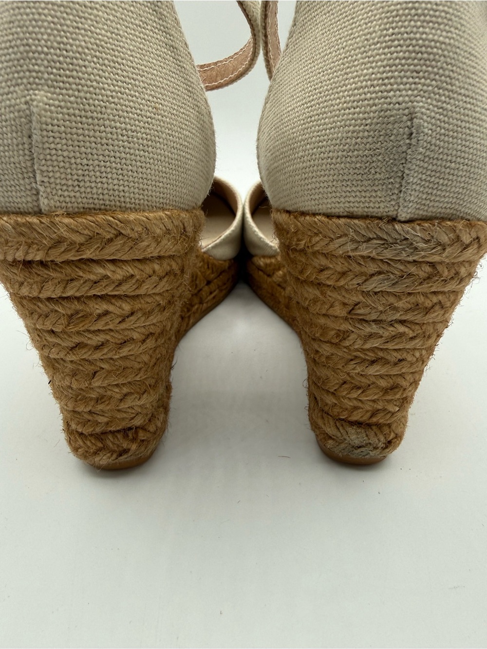 Viscata Barcelona Estartit Canvas Espadrille Wedges Beige Ankle Strap Jute Heel - Picture 12 of 16